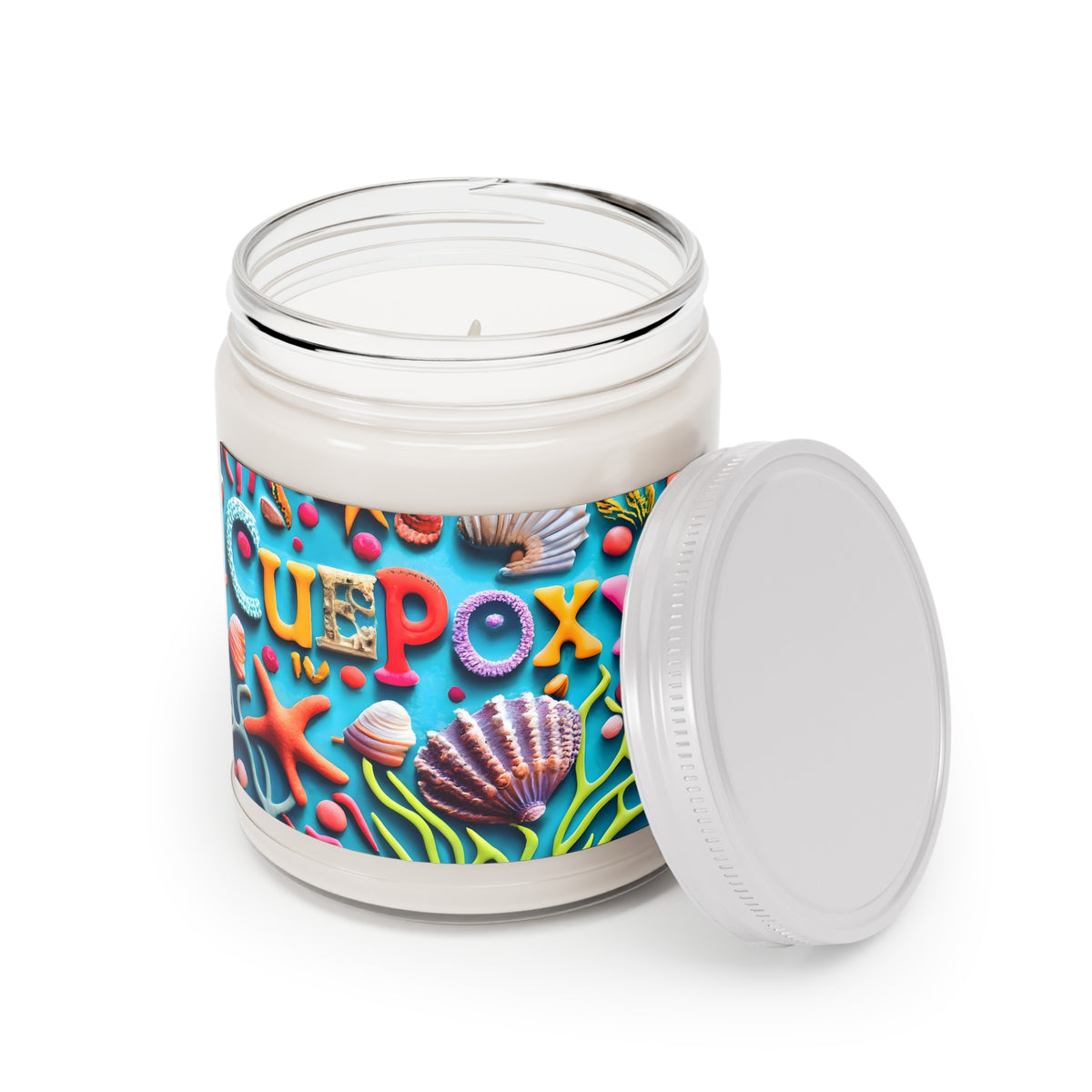 Ocean-Inspired Scented Soy Candle 9oz – CuepoxyGift | 100% Natural Soy Wax, White Lid