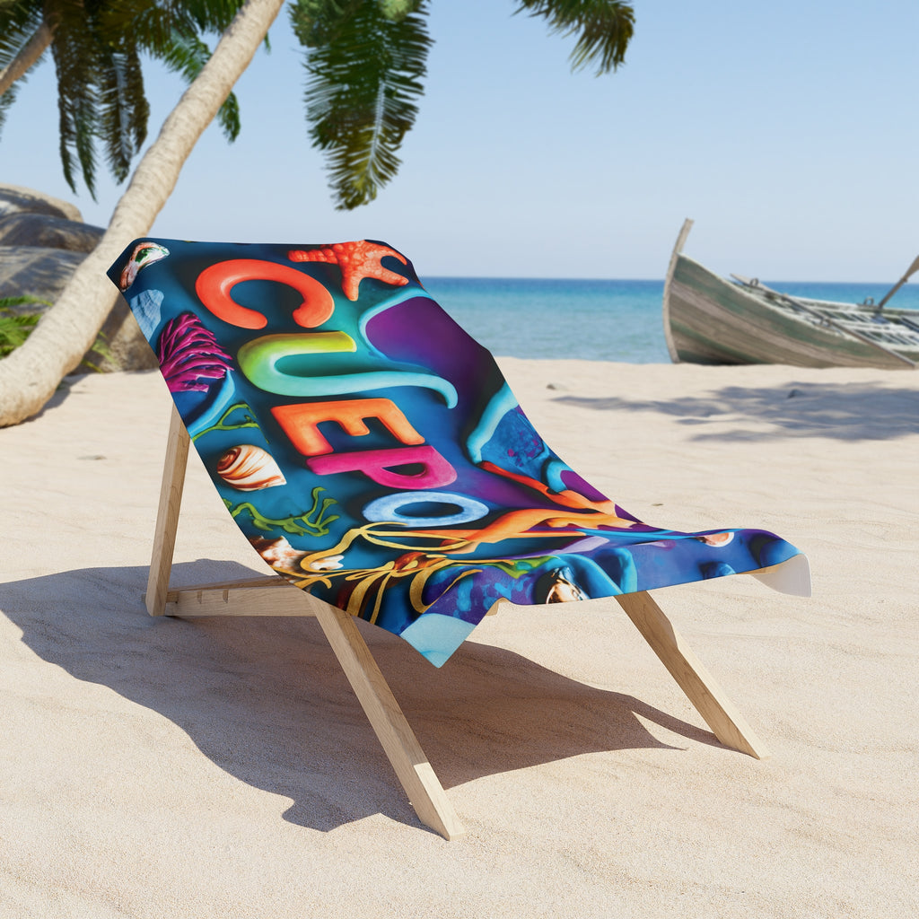 Ocean Art Beach Towel – CuepoxyGift | Heavyweight Cotton-Poly, 2 Sizes
