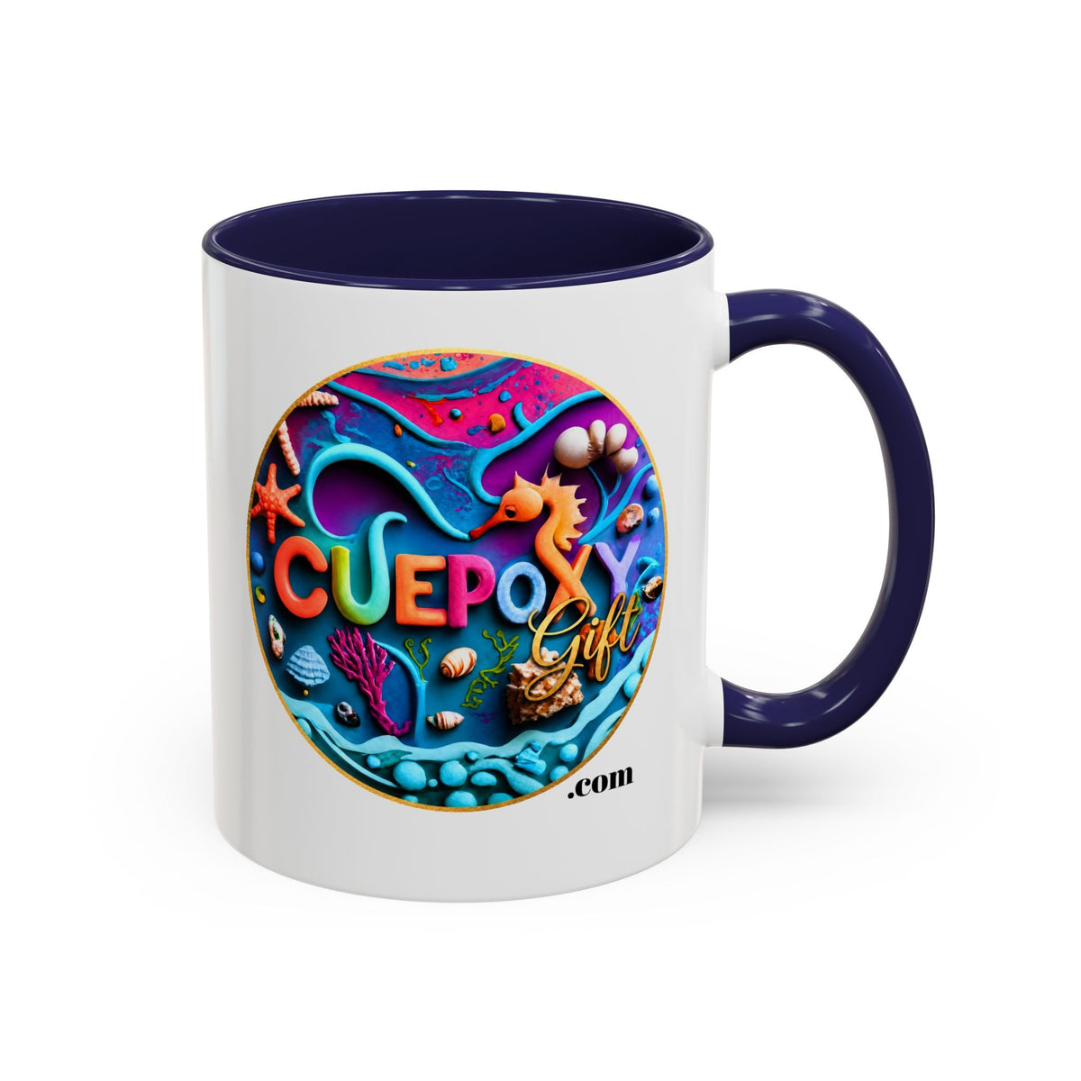 Ocean Art Accent Coffee Mug – CuepoxyGift | Two-Tone Ceramic 11oz & 15oz