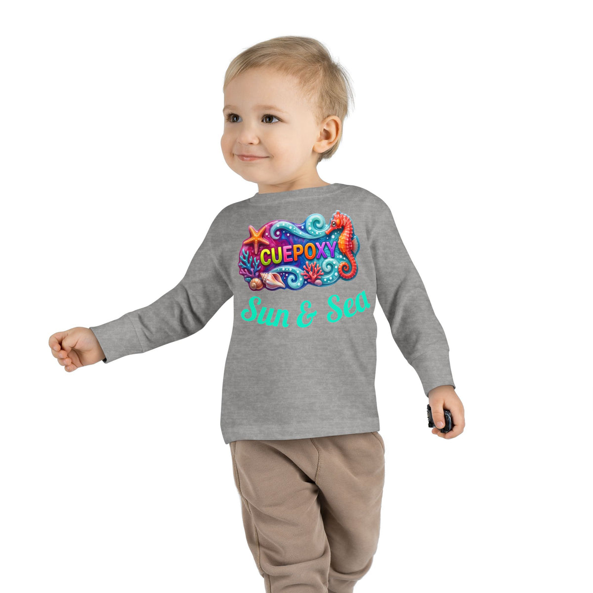 Ocean Art Toddler Long Sleeve Tee – CuepoxyGift | Unisex 100% Cotton, Sizes 2T–5-6T