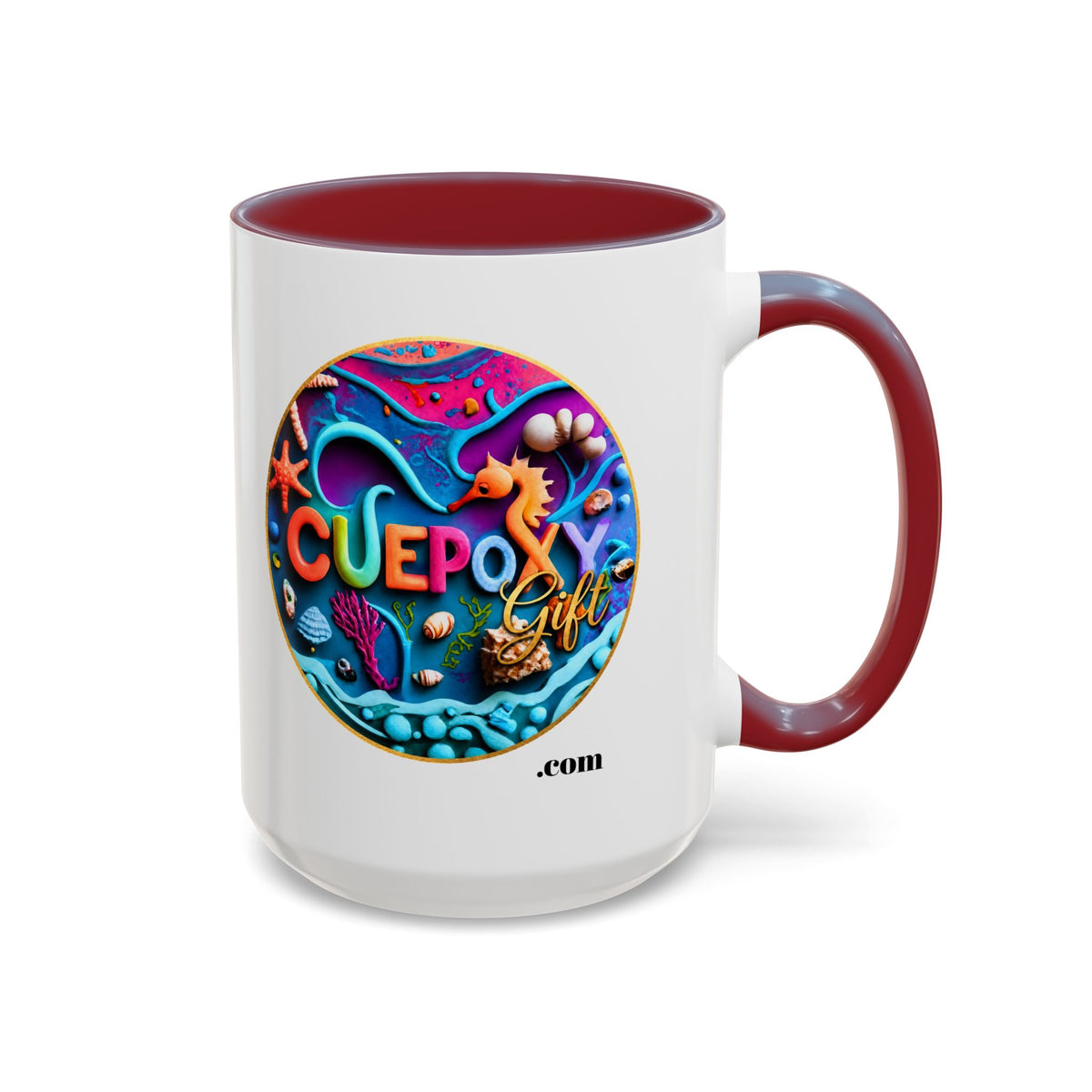 Ocean Art Accent Coffee Mug – CuepoxyGift | Two-Tone Ceramic 11oz & 15oz