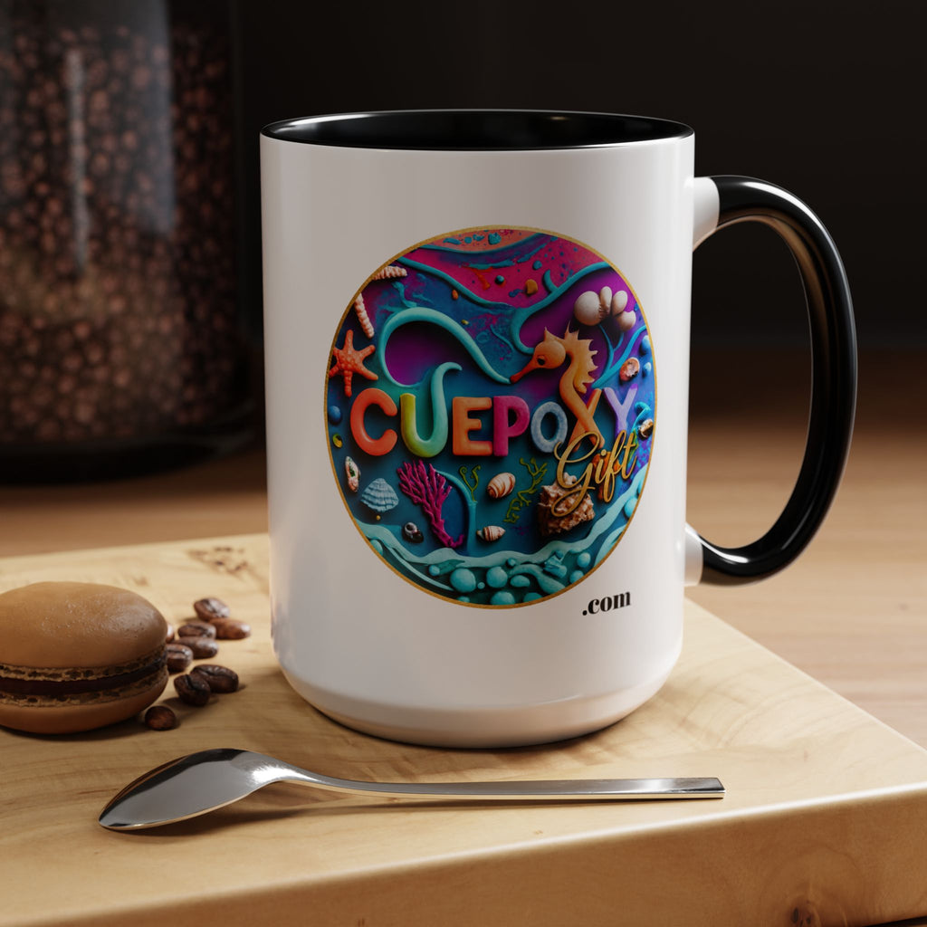Ocean Art Accent Coffee Mug – CuepoxyGift | Two-Tone Ceramic 11oz & 15oz