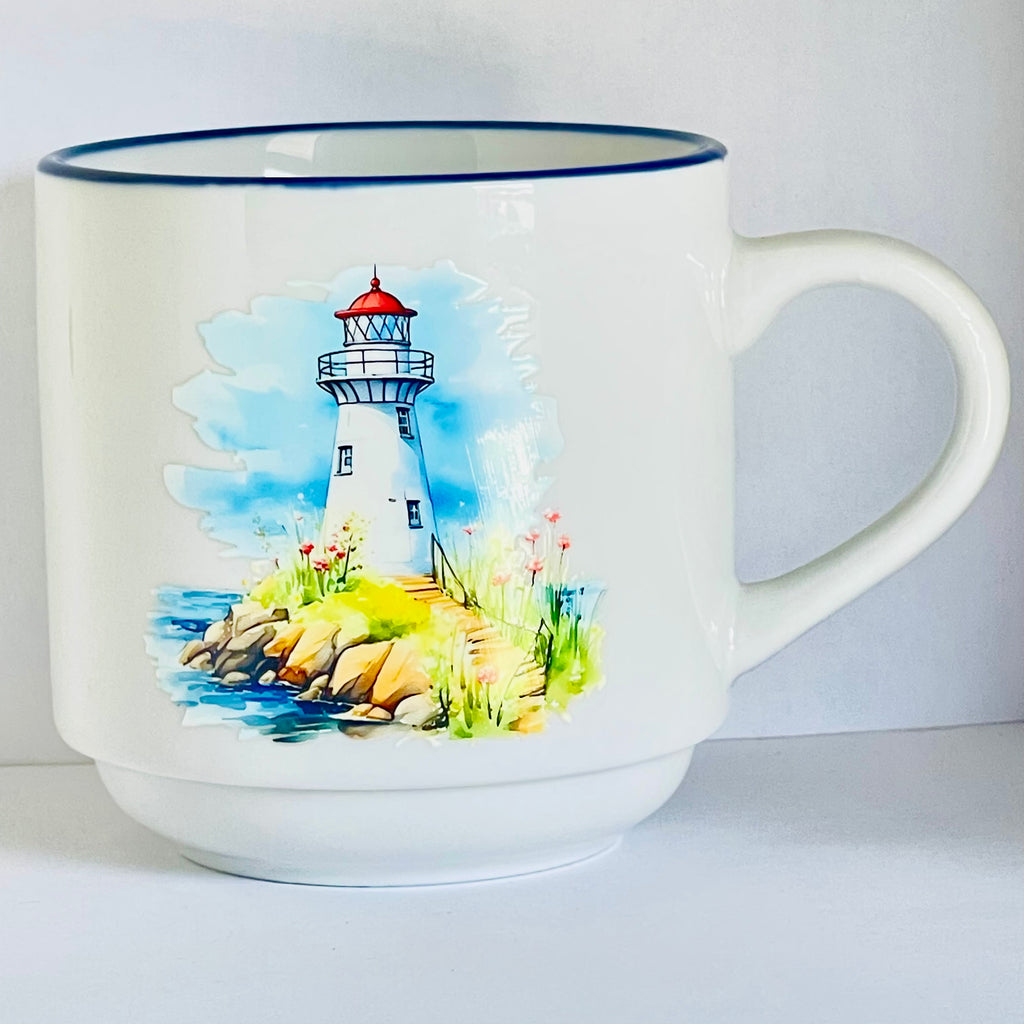 Taza Ceramica 11 oz stickers –Faro del Caracol